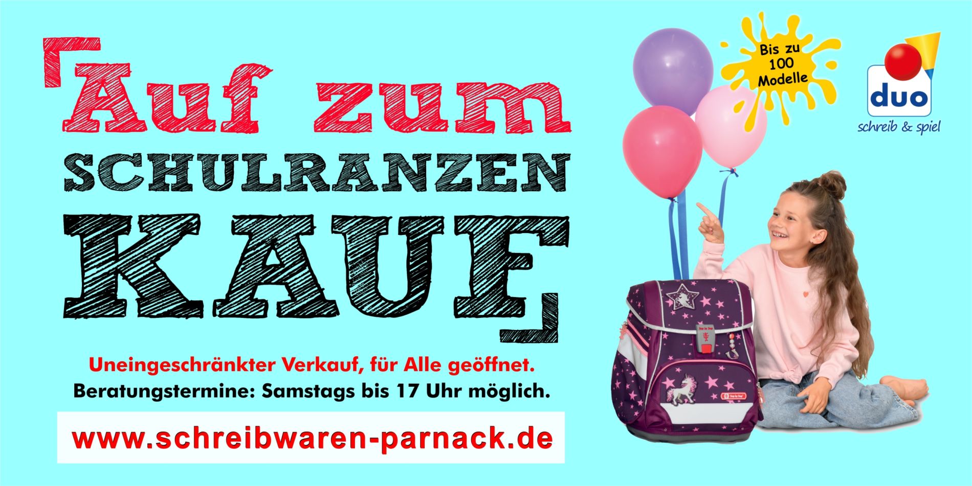 Flyer din lang quer 2022 S1 Flyer - Auf zum Schulranzenkauf
