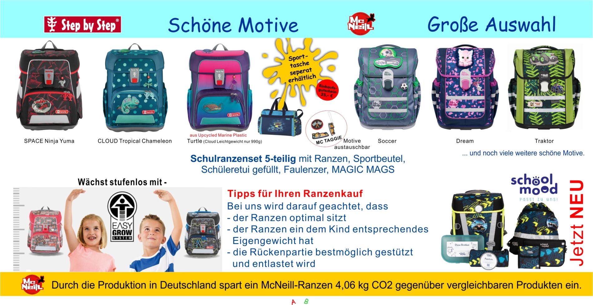 Flyer din lang quer 2022 S2 Ranzen-schöne Motive in großer Auswahl